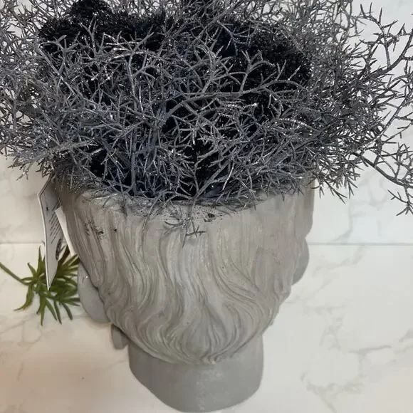 New Viral Martha Stewart Halloween Frankenstein Head Planter Bust Grey Decor - Picture 4 of 6